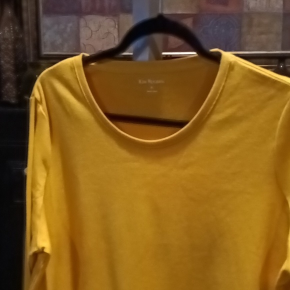 NWT KIM ROGERS gold crew neck 3/4 blouse Size XL - Picture 7 of 8
